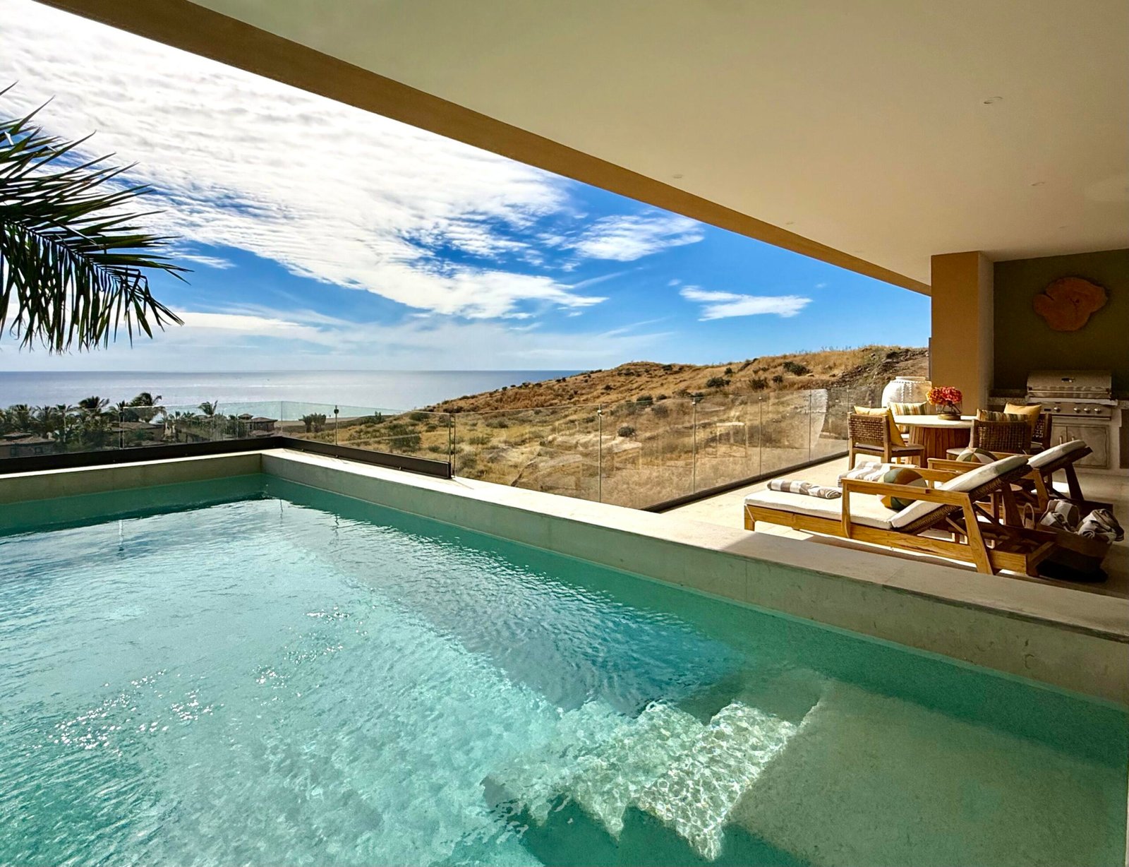 Cabo San Lucas Pedregal Csl Casa LA PIรATA A luxury villa located in the exclusive Pedregal Cabo San Lucas. Perfect as a private residence or a high-end vacation rental, this villa offers an exceptional combination of comfort, style, privacy, and location.The villa features 8 bedrooms including a service room (as an independent apartment suite), 8.5 bathrooms, and 13 beds.Fully furnished and equipped with top-quality finishes, providing a turnkey experience.Every detail has been thoughtfully crafted to create an exceptional space for family gatherings and entertaining. The expansive terrace includes a great swimming pool, 2 jacuzzi, bar, 2 BBQ station, 2 fire pits, and multiple lounge areas, to enjoy the very best of Cabo living The interiors feature cozy and elegant living spaces, including a inside bar, games room, media room and impeccable design in every corner Fully furnished and equipped, representing an outstanding opportunity. With its exceptional design, amenities, and location, this villa embodies the best of the Baja lifestyle for sale