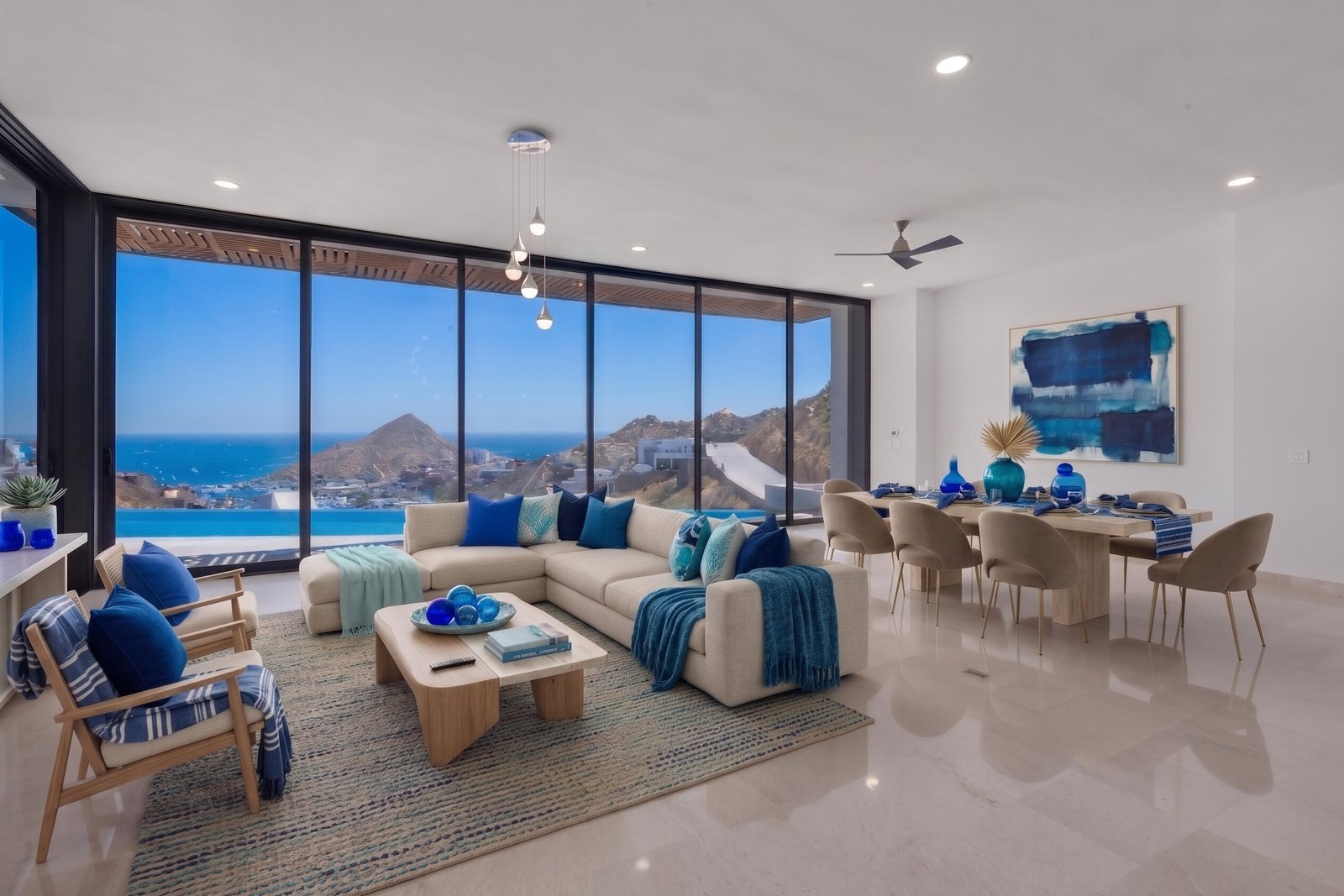 Cabo San Lucas Pedregal Csl Casa LA PIรATA A luxury villa located in the exclusive Pedregal Cabo San Lucas. Perfect as a private residence or a high-end vacation rental, this villa offers an exceptional combination of comfort, style, privacy, and location.The villa features 8 bedrooms including a service room (as an independent apartment suite), 8.5 bathrooms, and 13 beds.Fully furnished and equipped with top-quality finishes, providing a turnkey experience.Every detail has been thoughtfully crafted to create an exceptional space for family gatherings and entertaining. The expansive terrace includes a great swimming pool, 2 jacuzzi, bar, 2 BBQ station, 2 fire pits, and multiple lounge areas, to enjoy the very best of Cabo living The interiors feature cozy and elegant living spaces, including a inside bar, games room, media room and impeccable design in every corner Fully furnished and equipped, representing an outstanding opportunity. With its exceptional design, amenities, and location, this villa embodies the best of the Baja lifestyle for sale